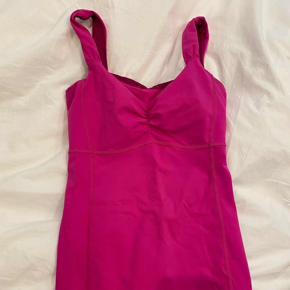 Pink magenta Lululemon tank top ruched